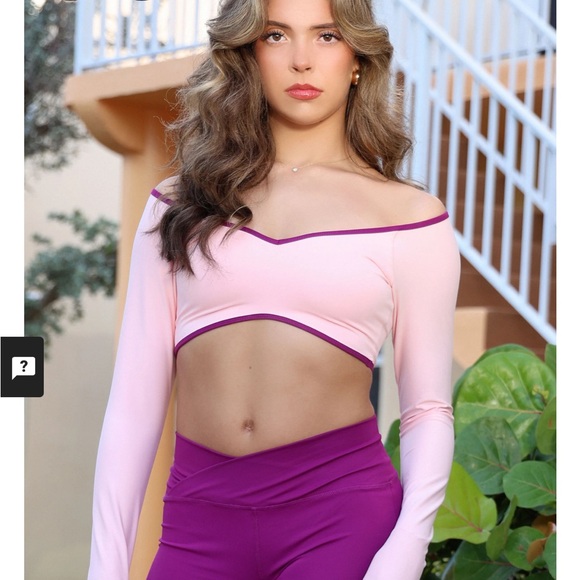 NWT Tiger Friday Dancewear Heavenly Long Sleeve Crop Size Various Color Lush - Picture 5 of 7